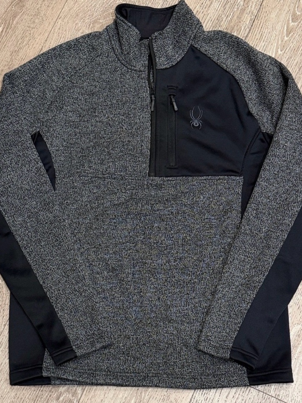 Spyder Black and Gray Half-Zip Pullover